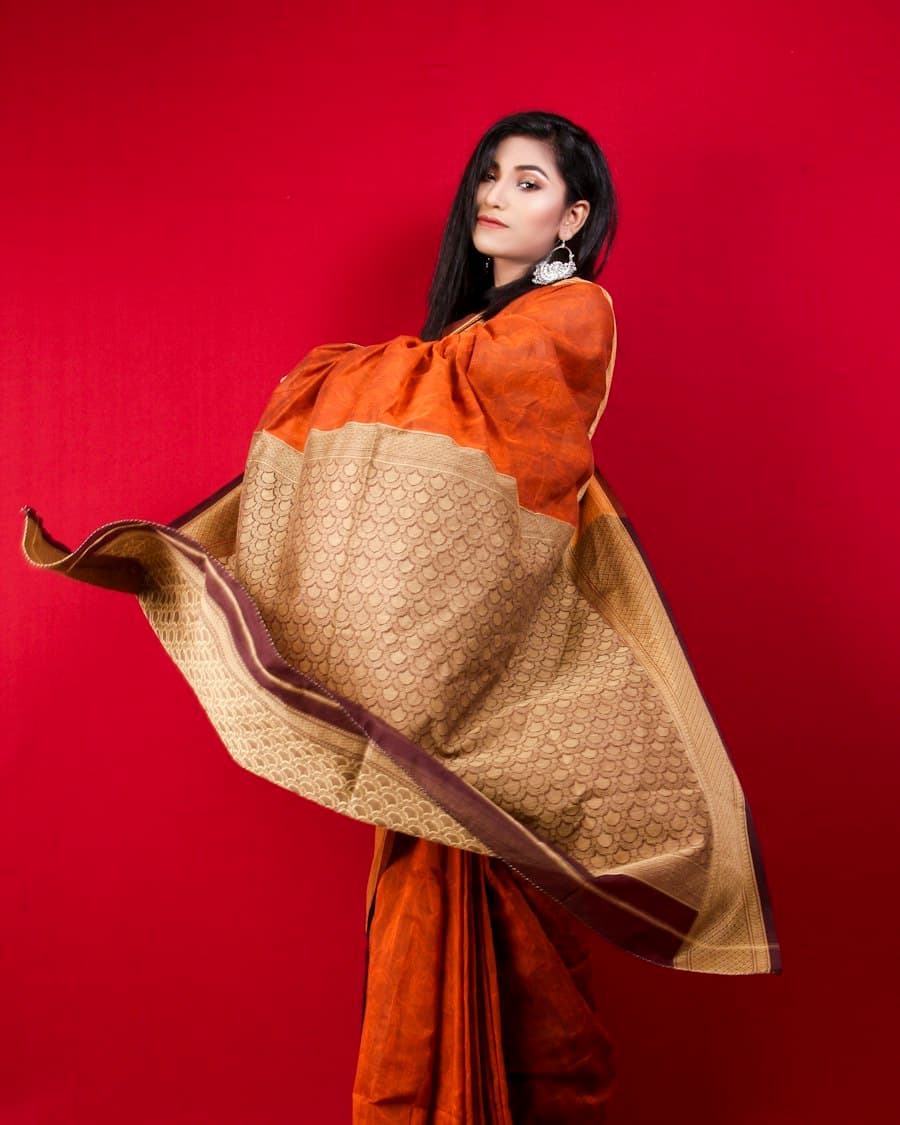 Indigo Ajrakh Cotton Saree