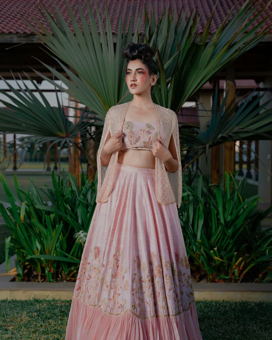 Mint Green Thread Work Choli Set