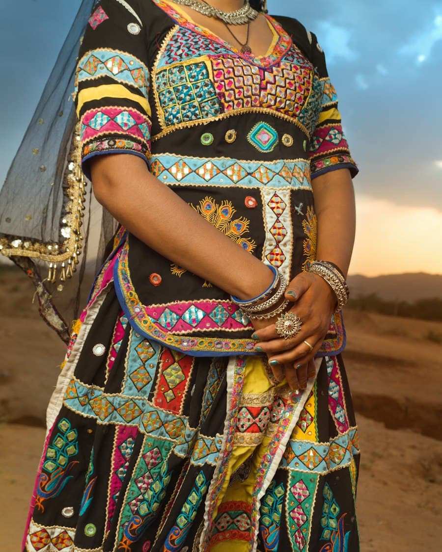 Rani Pink Marwada Set with Mirror Work